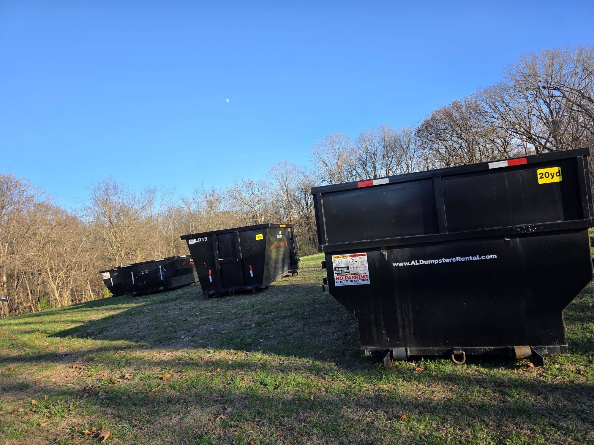 A&L Dumpster Rental roll off dumpster and dump truck serving Gentry and Benton County Arkansas